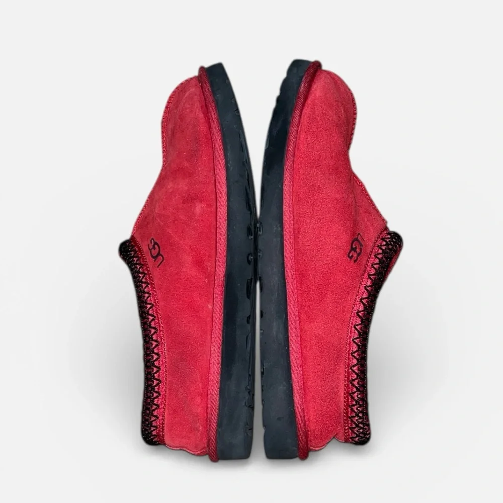 UGG Red Suede Slip-On Clog with Black Trim